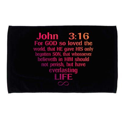 John 3:16 God Loves You Religious Motivational Inspired Great Gift Microfiber Hand Towel