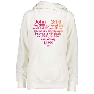 John 3:16 God Loves You Religious Motivational Inspired Great Gift Womens Funnel Neck Pullover Hood