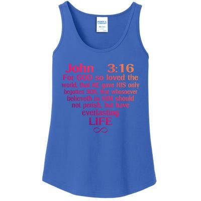 John 3:16 God Loves You Religious Motivational Inspired Great Gift Ladies Essential Tank