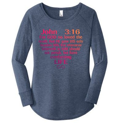 John 3:16 God Loves You Religious Motivational Inspired Great Gift Women's Perfect Tri Tunic Long Sleeve Shirt