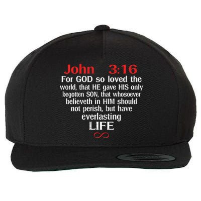 John 3:16 God Loves You Religious Motivational Inspired Gift Wool Snapback Cap