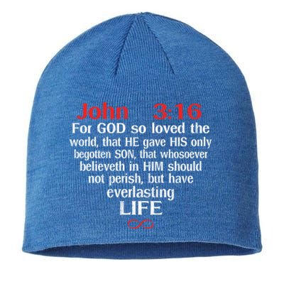 John 3:16 God Loves You Religious Motivational Inspired Gift Sustainable Beanie