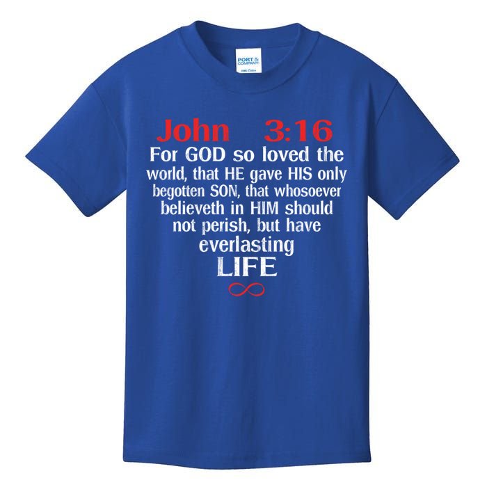 John 3:16 God Loves You Religious Motivational Inspired Gift Kids T-Shirt