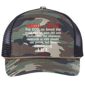 John 3:16 God Loves You Religious Motivational Inspired Gift Retro Rope Trucker Hat Cap