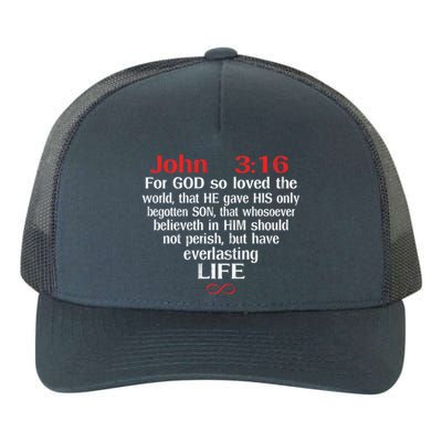 John 3:16 God Loves You Religious Motivational Inspired Gift Yupoong Adult 5-Panel Trucker Hat