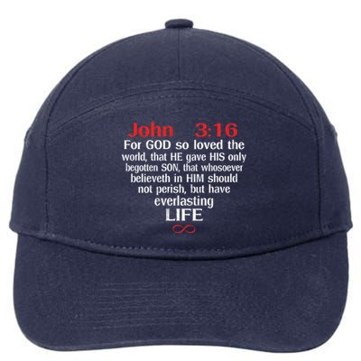 John 3:16 God Loves You Religious Motivational Inspired Gift 7-Panel Snapback Hat