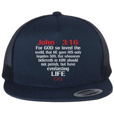 John 3:16 God Loves You Religious Motivational Inspired Gift Flat Bill Trucker Hat