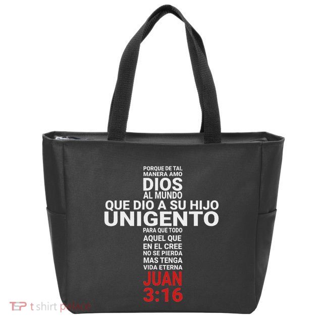Juan 316 John Playera Camisa Zip Tote Bag