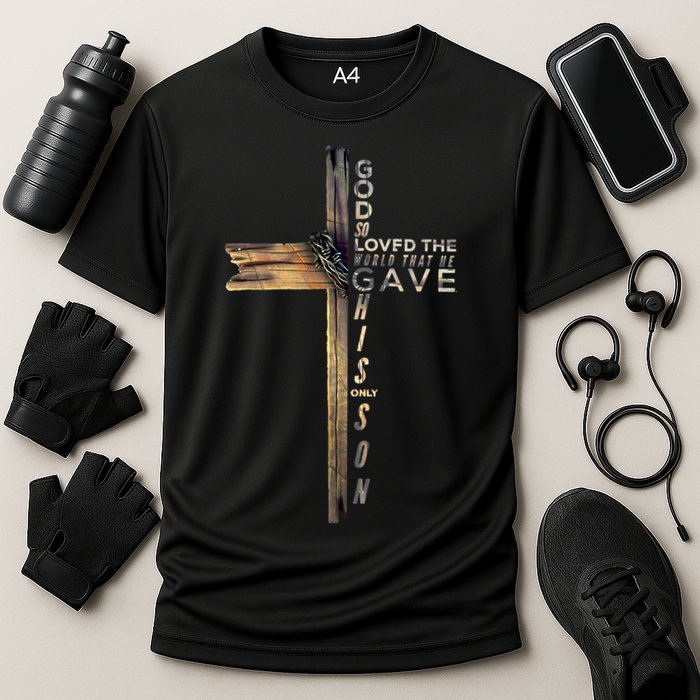 John 316 Jesus Christian God So Loved The World Cooling Performance Crew T-Shirt