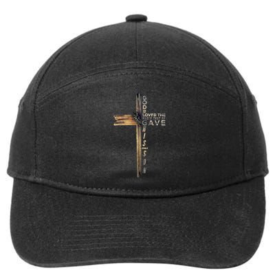 John 316 Jesus Christian God So Loved The World 7-Panel Snapback Hat