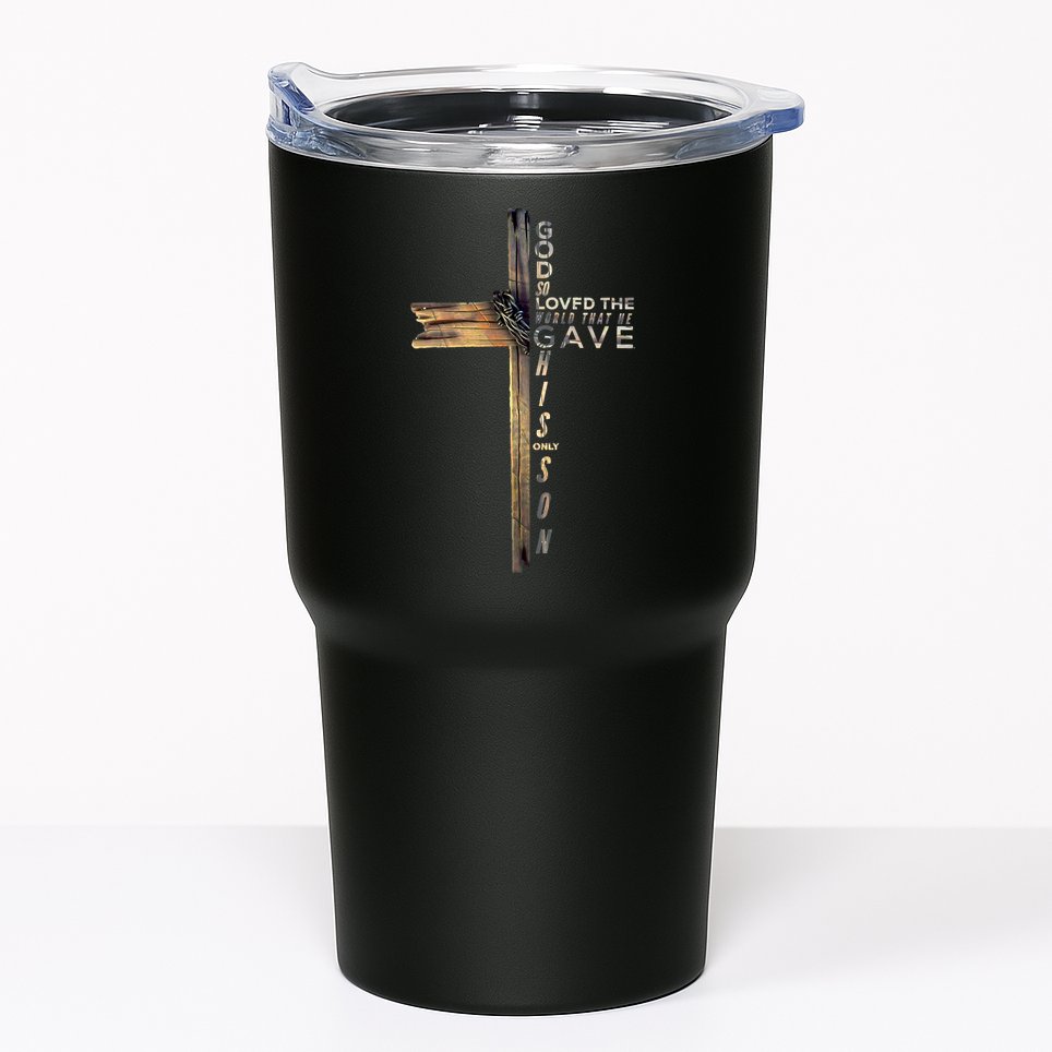 John 316 Jesus Christian God So Loved The World Tumbler