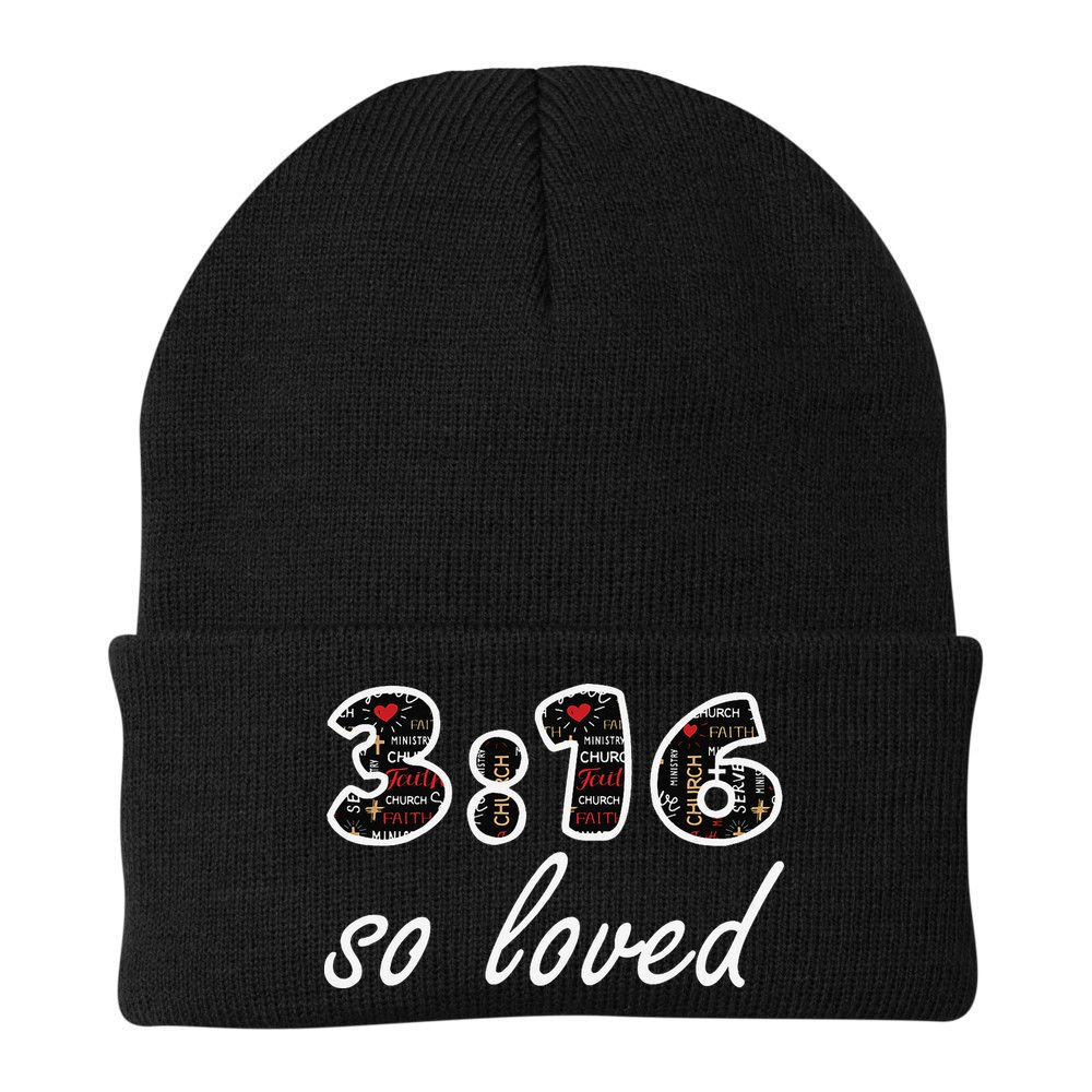 John 316 Jesus Saves Christian Bible Verse Faith Beanie