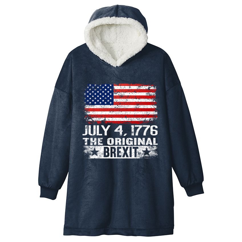 July 4 1776 Original Brexit Independence Day Hooded Wearable Blanket