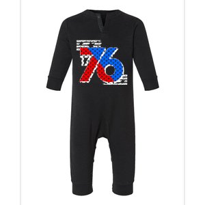 July 4th 1776 Stars And Stripes Infant Fleece One Piece