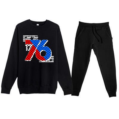 July 4th 1776 Stars And Stripes Premium Crewneck Sweatsuit Set