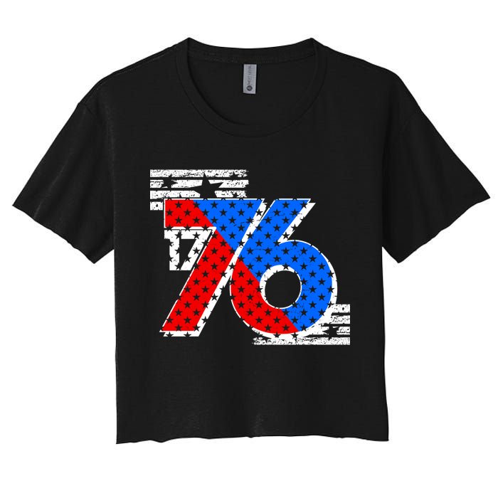 July 4th 1776 Stars And Stripes Women's Crop Top Tee