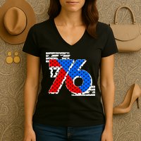 July 4th 1776 Stars And Stripes Women's V-Neck T-Shirt