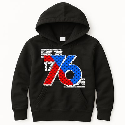 July 4th 1776 Stars And Stripes Kids Hoodie