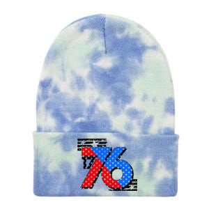 July 4th 1776 Stars And Stripes Tie Dye 12in Knit Beanie