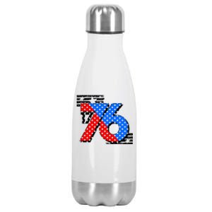 July 4th 1776 Stars And Stripes Stainless Steel Insulated Water Bottle