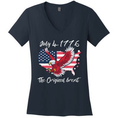 July 4 1776 Original Brexit Independence Day Women's V-Neck T-Shirt