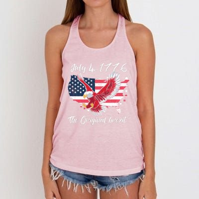 July 4 1776 Original Brexit Independence Day Women's Knotted Racerback Tank