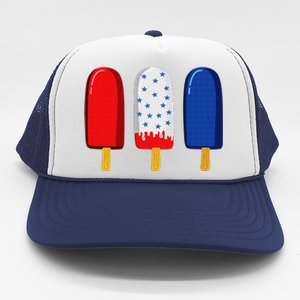 July 4th American Flag Popsicle Trucker Hat