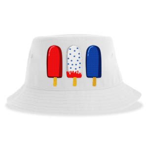 July 4th American Flag Popsicle Sustainable Bucket Hat