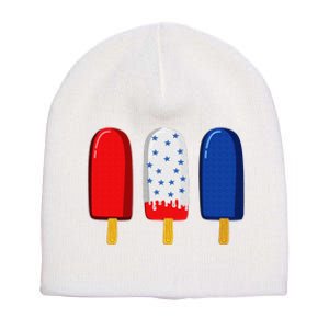 July 4th American Flag Popsicle Short Acrylic Beanie