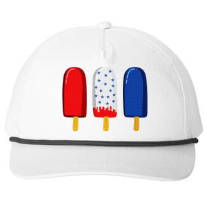 July 4th American Flag Popsicle Snapback Five-Panel Rope Hat