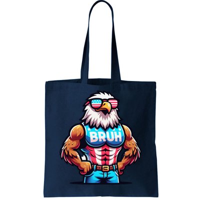 July 4th Bruh Eagle American Flag Tote Bag