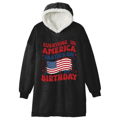 July 4th Birthday Hooded Wearable Blanket