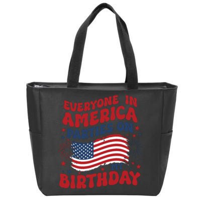 July 4th Birthday Zip Tote Bag