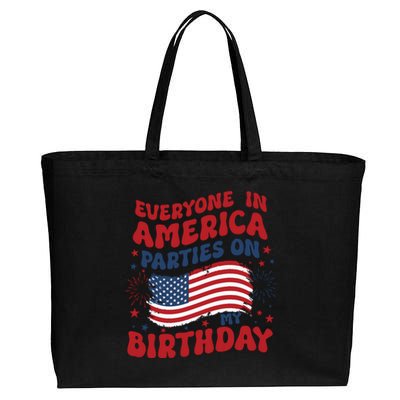 July 4th Birthday Cotton Canvas Jumbo Tote