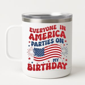 July 4th Birthday 12 oz Stainless Steel Tumbler Cup