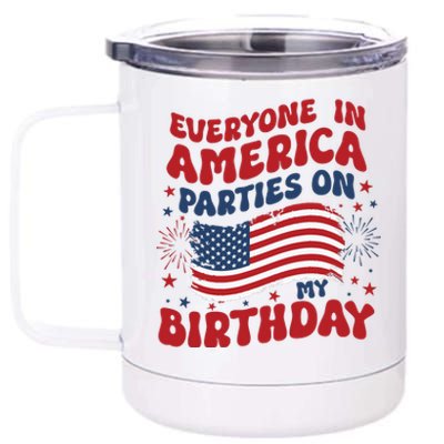 July 4th Birthday 12 oz Stainless Steel Tumbler Cup