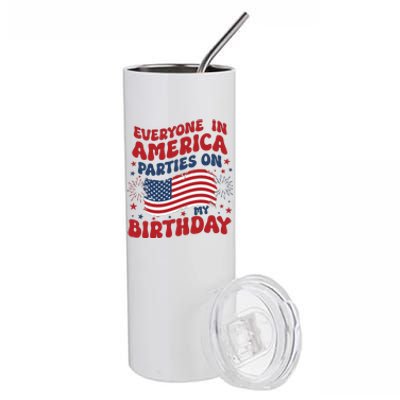 July 4th Birthday Stainless Steel Tumbler