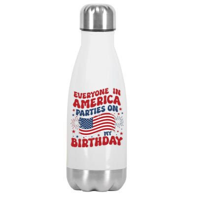 July 4th Birthday Stainless Steel Insulated Water Bottle