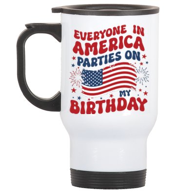 July 4th Birthday Stainless Steel Travel Mug