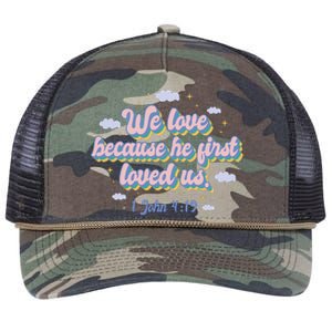 John 4:19 Bible Quote Retro Rope Trucker Hat Cap