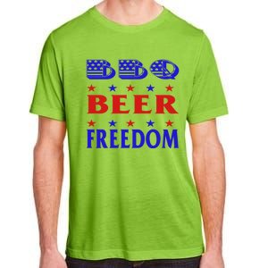 July 4 Celebrate Freedom Good Beer Great Bbq Gift Adult ChromaSoft Performance T-Shirt