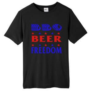 July 4 Celebrate Freedom Good Beer Great Bbq Gift Tall Fusion ChromaSoft Performance T-Shirt