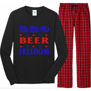 July 4 Celebrate Freedom Good Beer Great Bbq Gift Long Sleeve Pajama Set