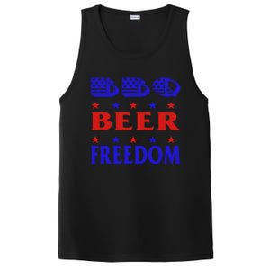 July 4 Celebrate Freedom Good Beer Great Bbq Gift PosiCharge Competitor Tank