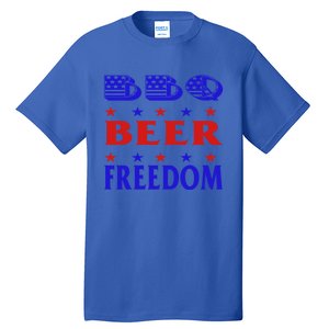 July 4 Celebrate Freedom Good Beer Great Bbq Gift Tall T-Shirt