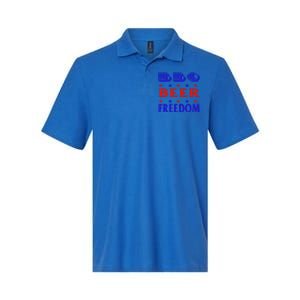 July 4 Celebrate Freedom Good Beer Great Bbq Gift Softstyle Adult Sport Polo