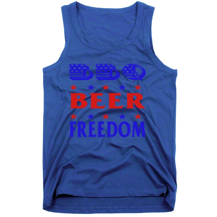 July 4 Celebrate Freedom Good Beer Great Bbq Gift Tank Top