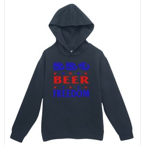 July 4 Celebrate Freedom Good Beer Great Bbq Gift Urban Pullover Hoodie