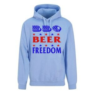 July 4 Celebrate Freedom Good Beer Great Bbq Gift Unisex Surf Hoodie