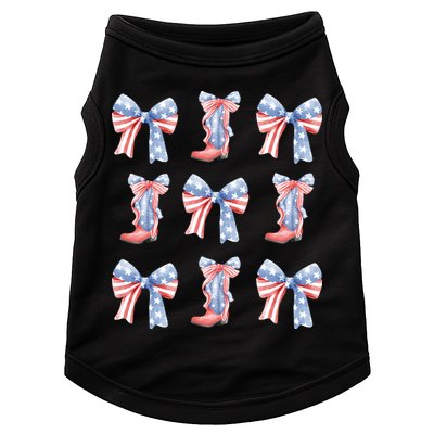 July 4th Coquette Bow America Retro Doggie Tank